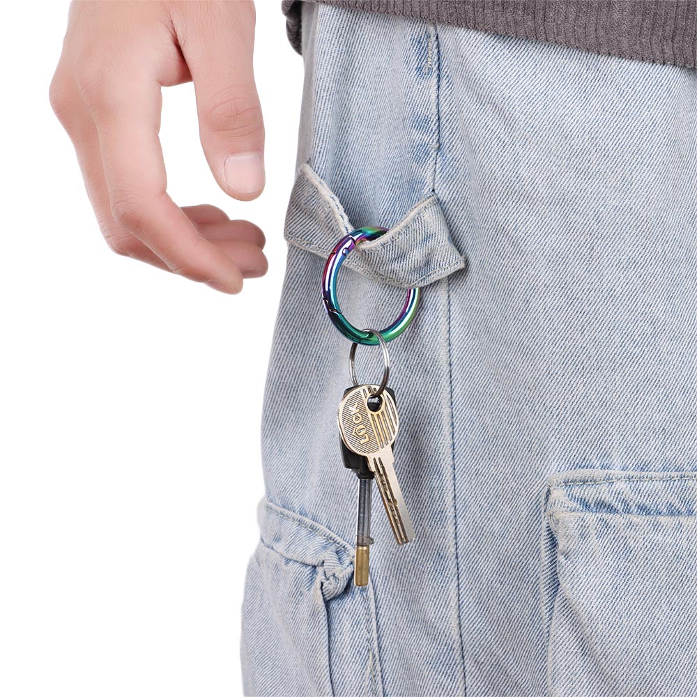 Móc khóa tròn 7 kích cỡ bằng hợp kim kẽm chất lượng cao cho túi xách