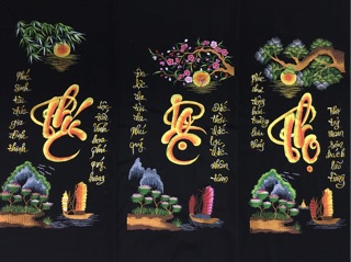 Tranh thêu phúc lộc thọ