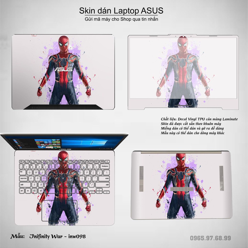 Skin dán Laptop Asus in hình Inifinity War (inbox mã máy cho Shop)