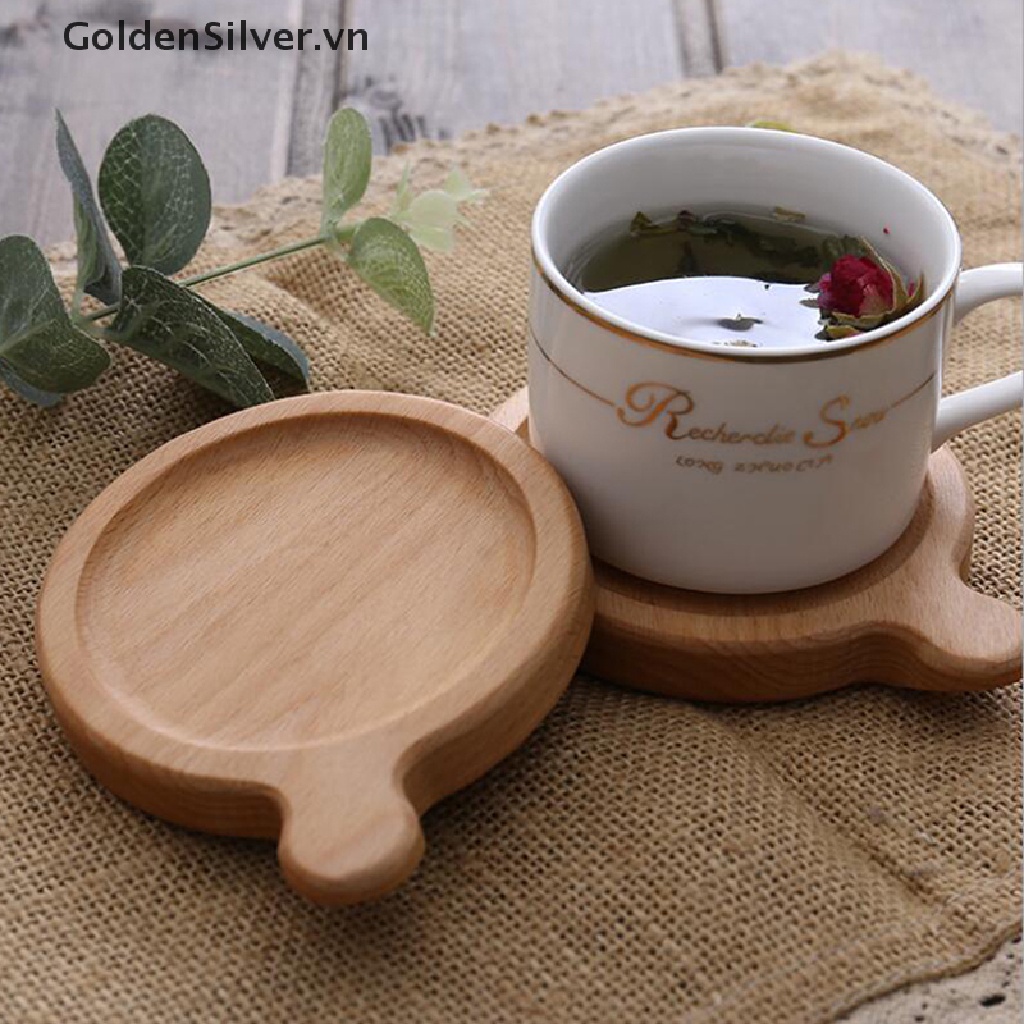 Đế Lót Ly Bằng Gỗ Sồi Tự Nhiên Hình Tròn / Vuông Chịu Nhiệt