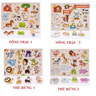 Siêu thú vị! đồ chơi gỗ thông minh 💖 FREESHIP Từ 250K 💖 Đồ chơi bảng ghép gỗ có núm cầm loại 1, hàng đẹp, chắc chắn ch