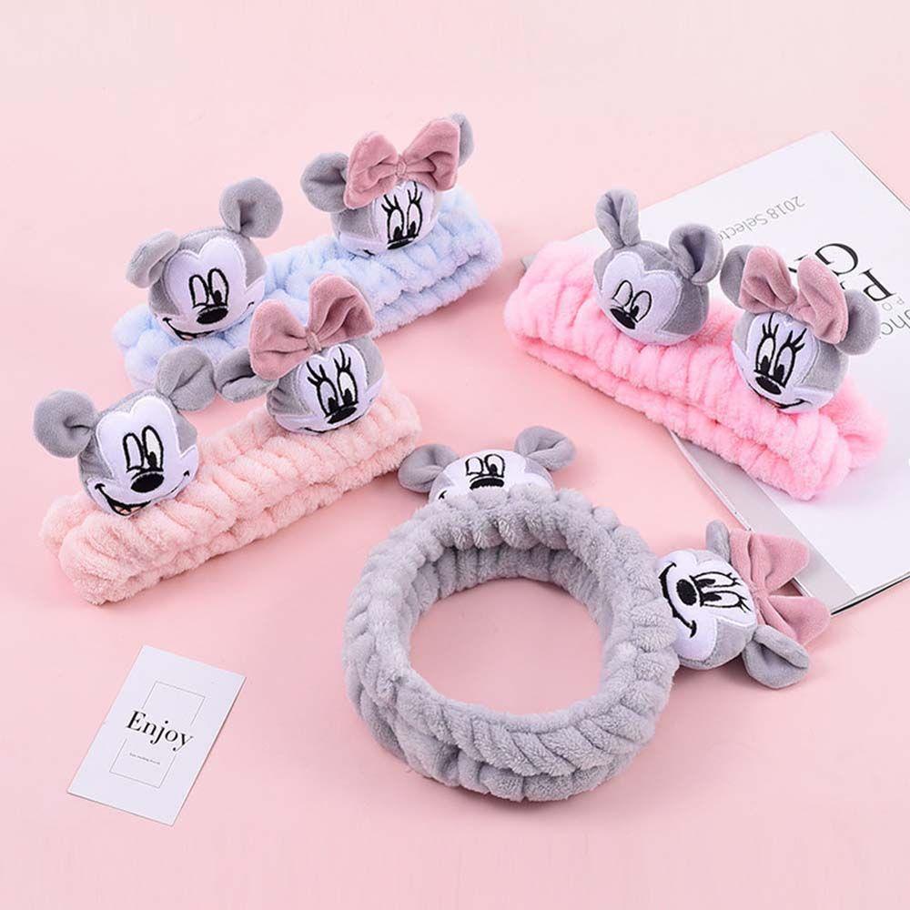 AROMA Băng Đô Cài Tóc Rửa Mặt / Trang Điểm Họa Tiết Chuột Mickey Minnie Dễ Thương Cho Nữ