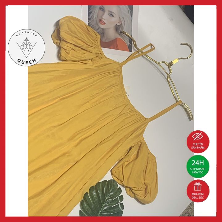 Váy 2 Dây, Váy Maxi  Trễ Vai Chất Đũi Mềm Siêu Mát - CharmingQueen | BigBuy360 - bigbuy360.vn
