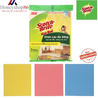 Khăn Lau Đa Năng Scotch-Brite 3M - Gói 3 khăn mềm mại và thấm hút tuyệt vời,thân thiện với môi trường.