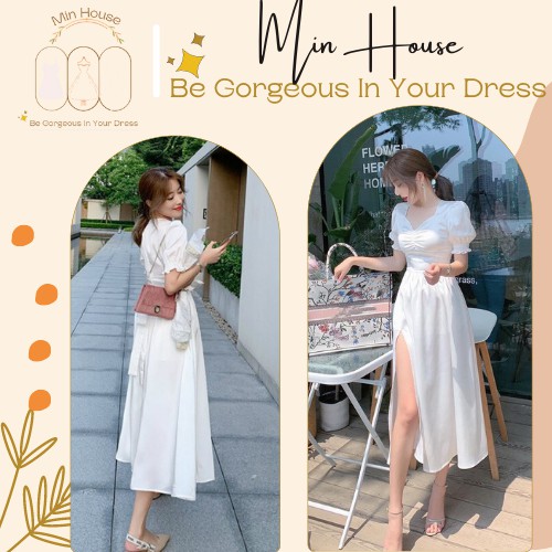 rẻ nhất shopee-đầm trắng dự tiệc sẻ tà siêu xinh,đầm maxi trắng dáng dài đi du lịch,dạo phố | BigBuy360 - bigbuy360.vn