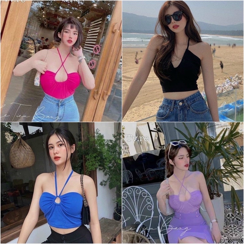 ÁO CỔ YẾM THUN GÂN