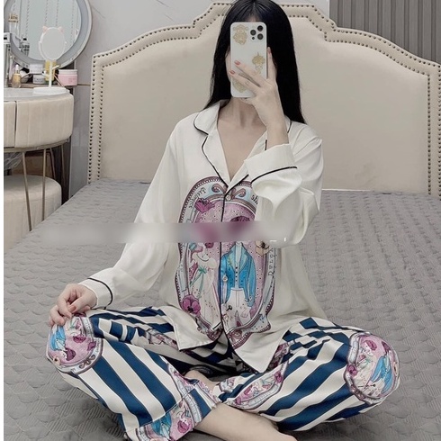 Bộ Pijama - Bộ Lụa Quần Dài Chất Liệu Latin Cao Cấp [HÀNG CHUẨN ĐẸP], Form Dưới 60kg | BigBuy360 - bigbuy360.vn