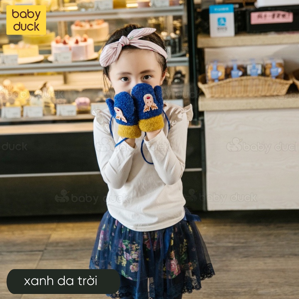 Găng tay len xù cực ấm hoạ tiết noel cho bé 2-5 tuổi, bao tay trẻ em