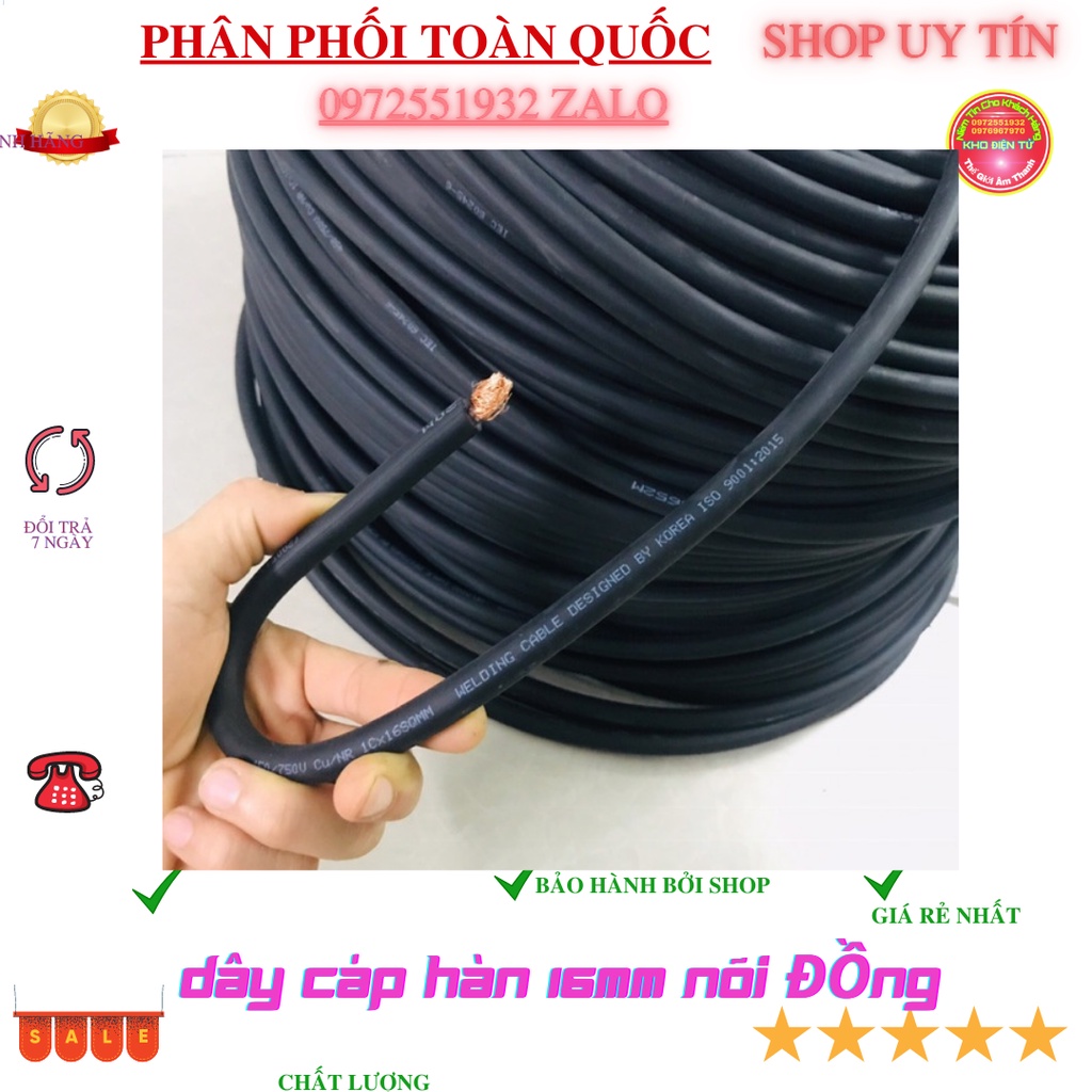 Dây hàn lõi đồng vỏ cao su chống gập giá 5m