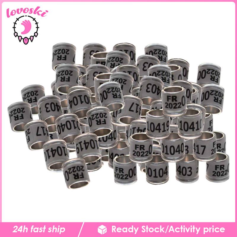 100 Vòng Chân Chim Bồ Câu 8mm Màu Trắng Bằng Nhôm 2022