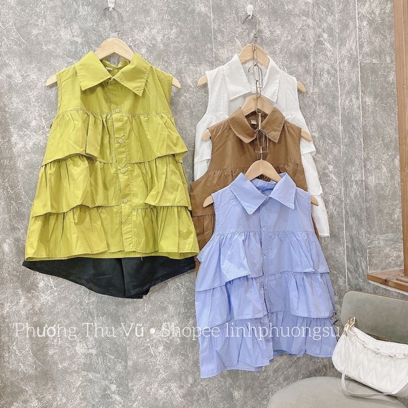 Áo sơ mi tầng sát nách babydoll duyên dáng ( tv2&amp;KX)