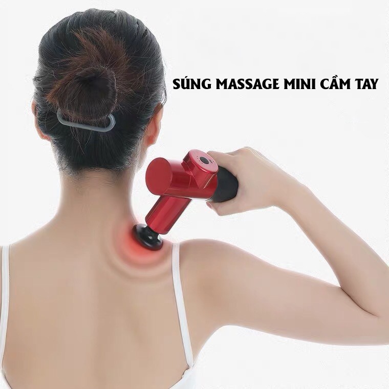 [HÀNG MỚI VỀ] Súng massage cầm tay mini DIHUA - với 4 đầu massage, 4 mức độ rung mạnh mẽ, thiết kế nhỏ gọn tiện lợi