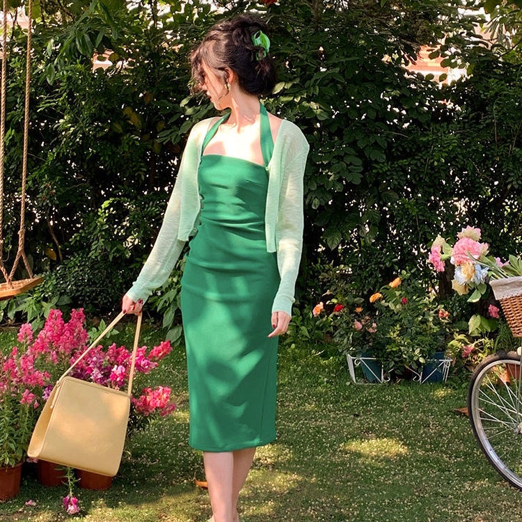 Đầm Hai Dây Ôm Dáng Phong Cách Pháp Thời Trang Cho Nữ