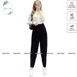 Quần baggy nữ Blue Chic công sở cạp liền 2 cúc
