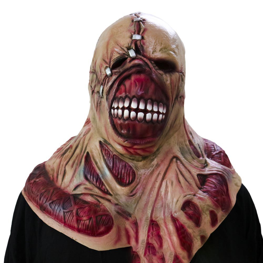 -Mặt nạ Hóa trang Dịp Halloween chất liệu cao su khuôn mặt đáng sợ