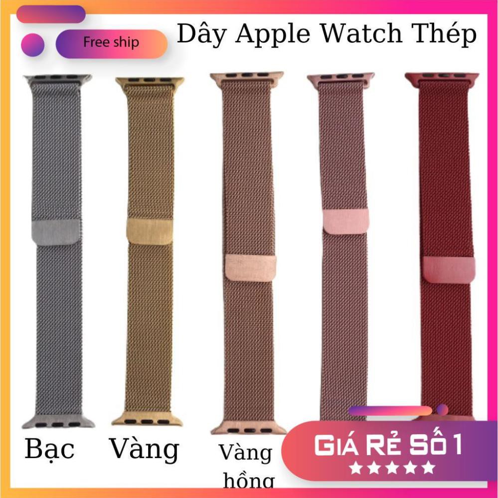 Dây Ap Watch ⚡ Dây Ap Watch Thép Không Gỉ Milanese Loop Sang Chảnh - Hot Trend ⚡ Series 5/4/3/2/1