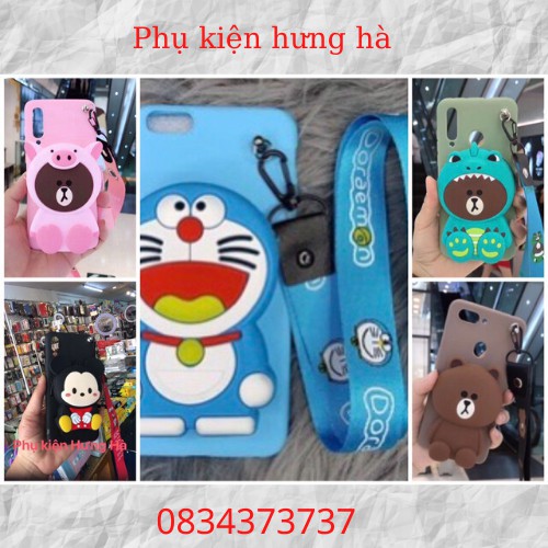 <3 Ốp điện thoại TPU tích hợp ví tiền hình thú đáng yêu cho oppo F9/A5S/A7/F9PRO/F11/F11PRO <3