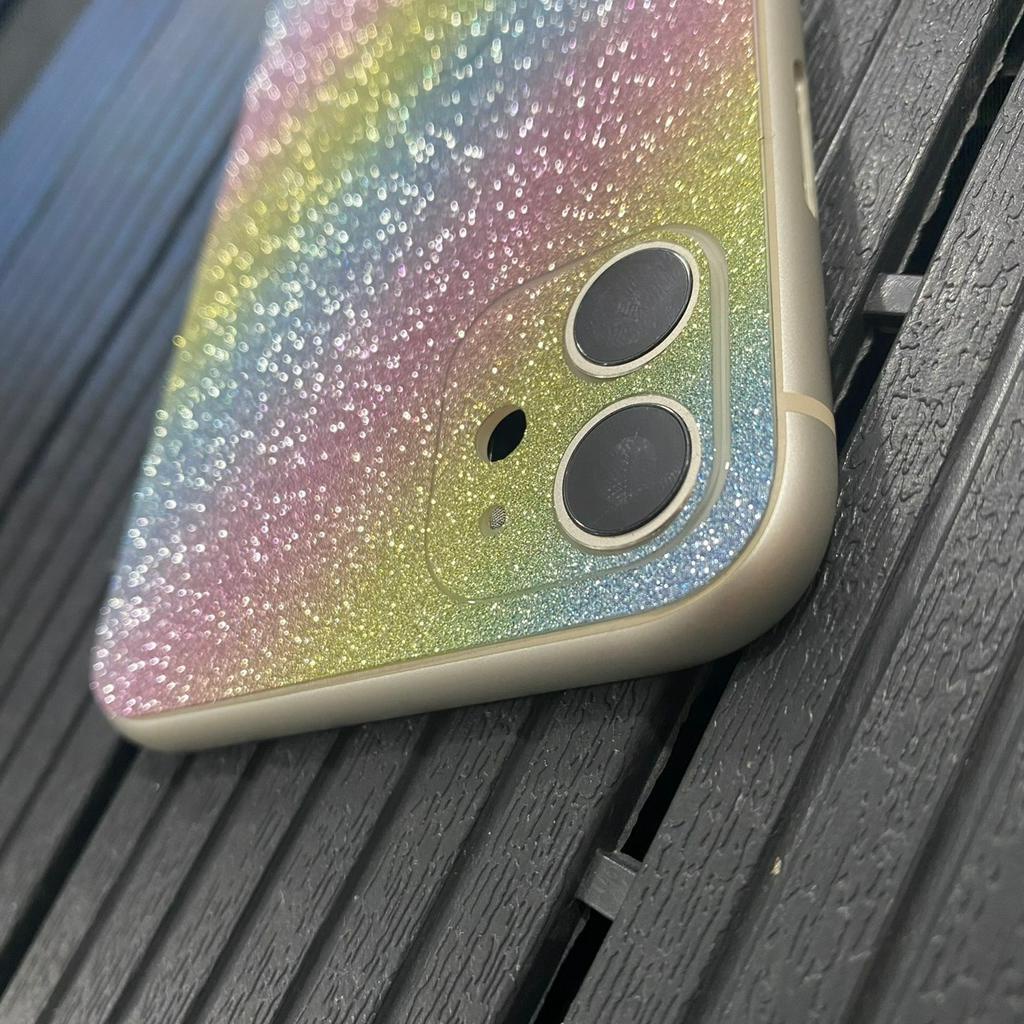 Miếng dán mặt lưng iphone cao cấp. Skin nhũ kim tuyến bảo vệ camera 6G đến 11ProMax