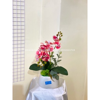 Chậu hoa lan hồ điệp cao su nhỏ để bàn đủ màu