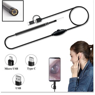 Camera Nội Soi Lấy Ráy Tai ✔️Chính Hãng✔️ 3 trong 1 có đèn LED, Nội Soi Tai Mũi Họng, Có Kết Nối Với Điện Thoại, Máy Tín