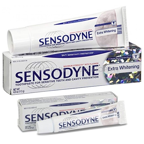Combo 3 món chăm sóc răng miệng tiện lợi, Kem đánh răng Sensodyne+Bàn chải đánh răng+Hộp đựng bàn chải