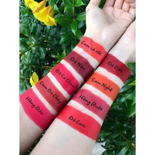 MÀU CAM ĐỎ CHÁY SON SÁP PHỦ PHẤN