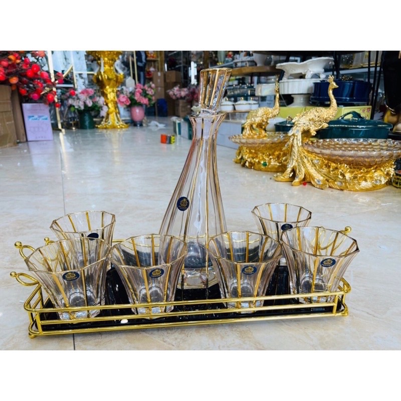 Khay úp vương miện 3 mầu xanh, đen, vàng