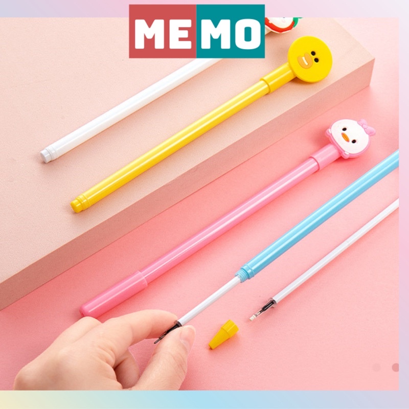 Bút gel MEMO, bút mực đen nhiều mẫu hình hoạt hình cute độc đáo