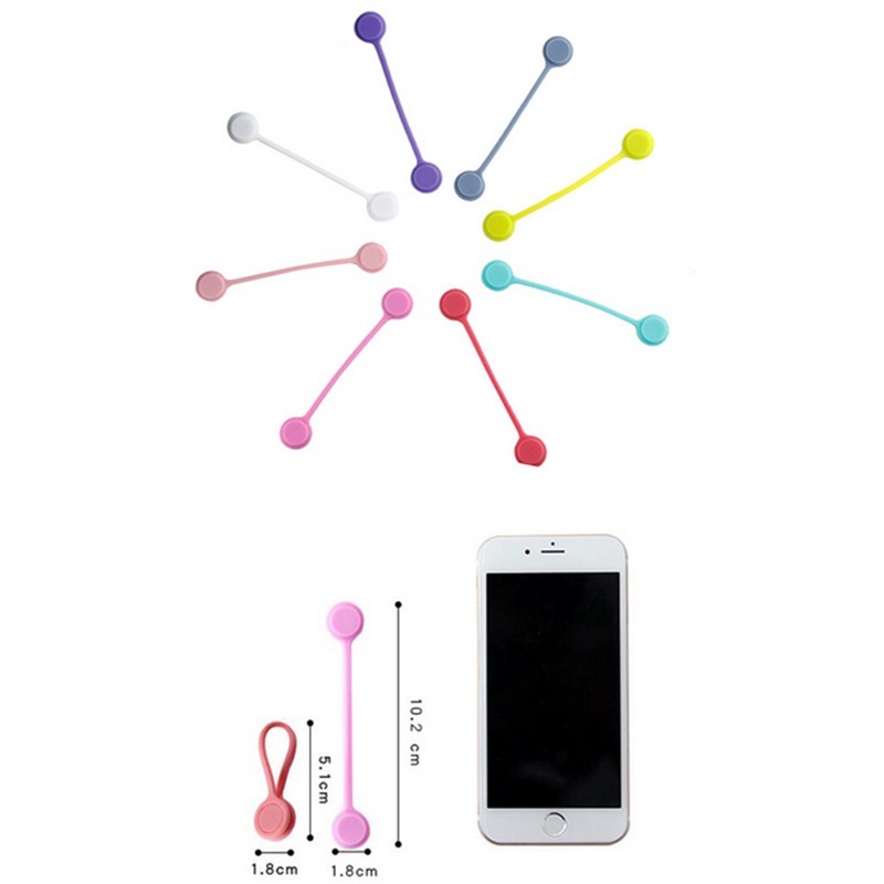 Dụng cụ quấn dây cáp tai nghe bằng silicon mềm từ tính tiện lợi