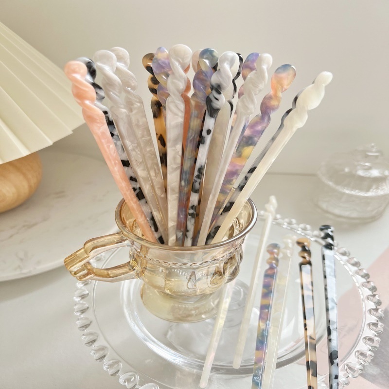 Trâm Cài Tóc/ Đũa Bện Họa Tiết Da Báo Phong Cách Vintage Hàn Quốc