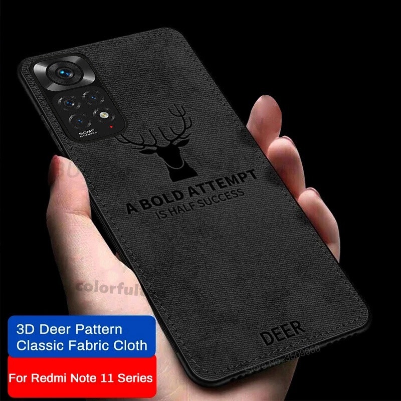 Ultra Ốp Điện Thoại Silicon Mềm Siêu Mỏng Bề Mặt Vải In Hình Hươu Cho Xiaomi Redmi Note 11 Pro 5G 11S 10S Note11 Note10 4G 5G