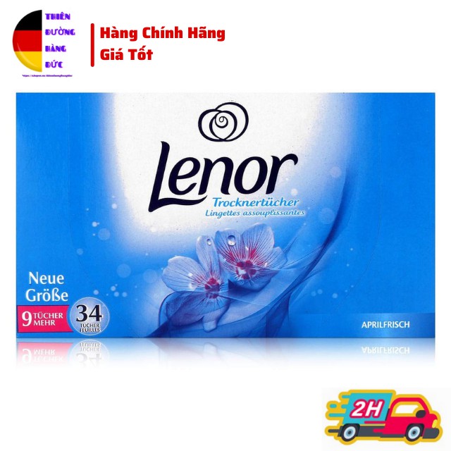 Giấy thơm Lenor Đức 34 tờ, Giữ cho quần áo thơm suốt 48h