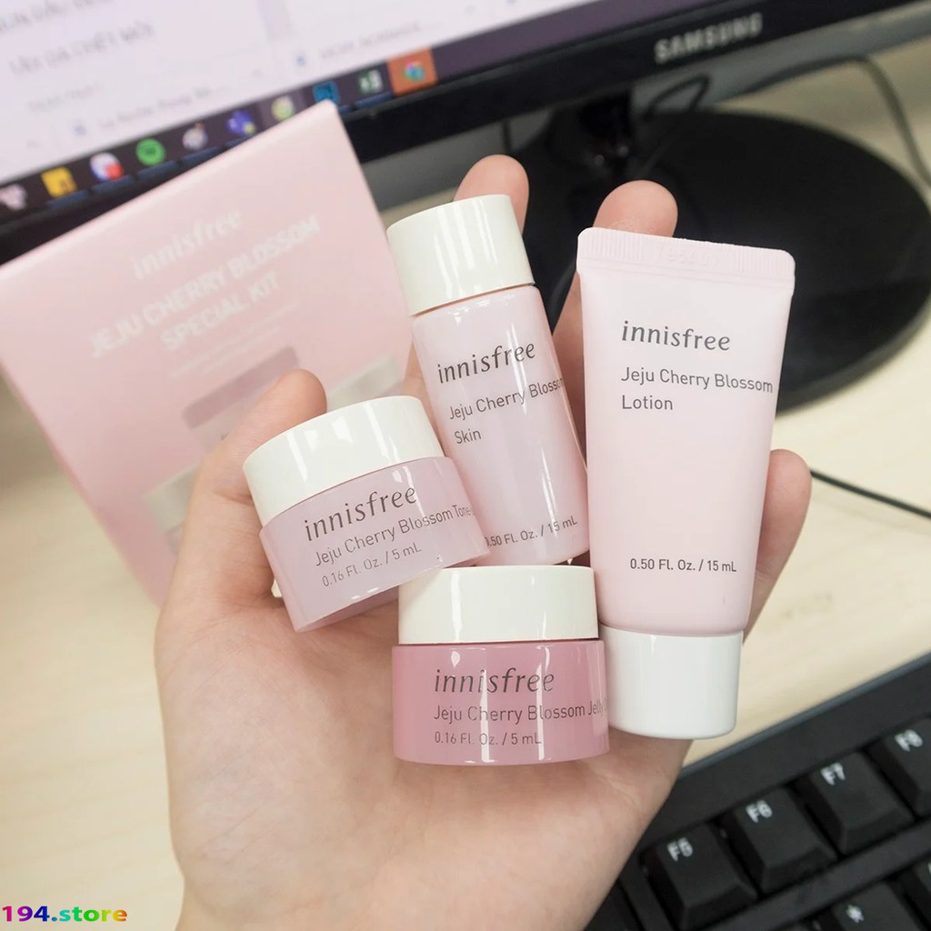 Set Dưỡng Da MINI Innisfree Jeju Cherry Blossom Special Kit 4 Món-mini