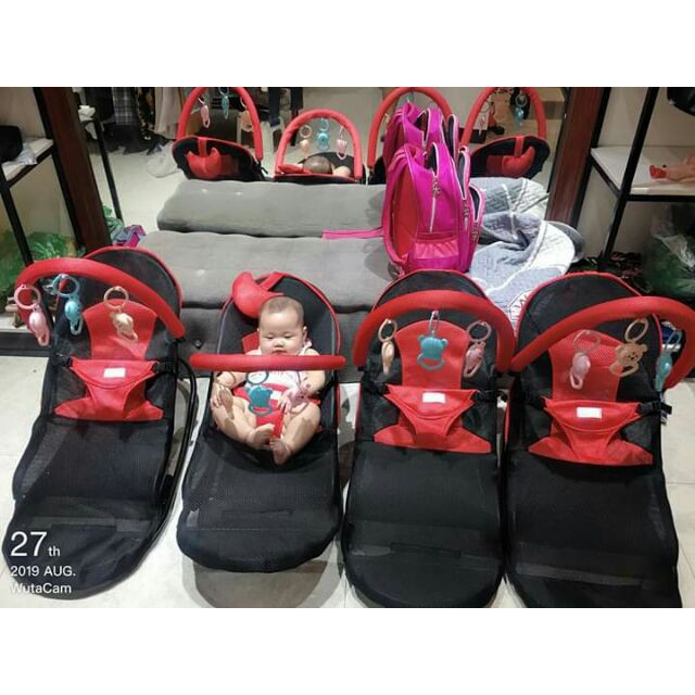 Ghế rung ghế nhún đa năng chân chữ A cho bé tặng kèm thú treo + gối đầu