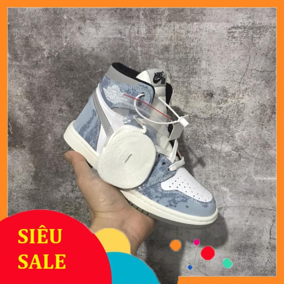 Giày JD1 high thể thao sneaker Jordan 1 HYPER ROYAL xanh nỉ cao cổ Hot Trend