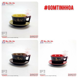 Ly tách cafe nóng dáng loe men các màu gốm sứ Bát Tràng