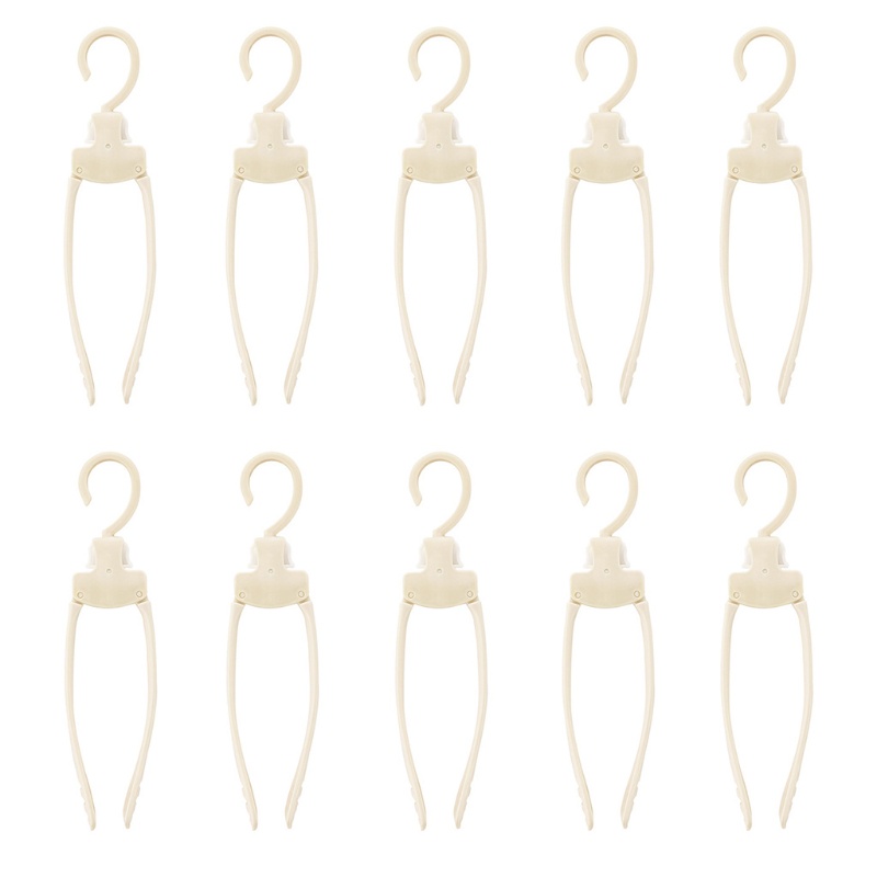 Bộ 10 Móc Nhựa Treo Quần Áo Gấp Gọn Chống Trượt Tiết Kiệm Diện Tích