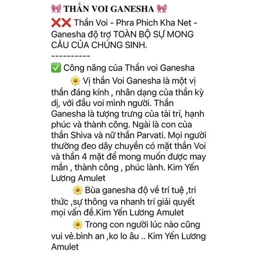 🎀 Mặt Dây Chuyền Th.ầ.n Voi Thái Lan 🎀