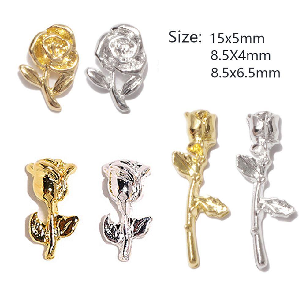Hạt Cườm Kim Loại Hình Hoa Trang Trí Móng Tay|Màu Sắc Phụ Kiện Trang Trí Móng Tay 3D Hình Hoa Xinh Xắn