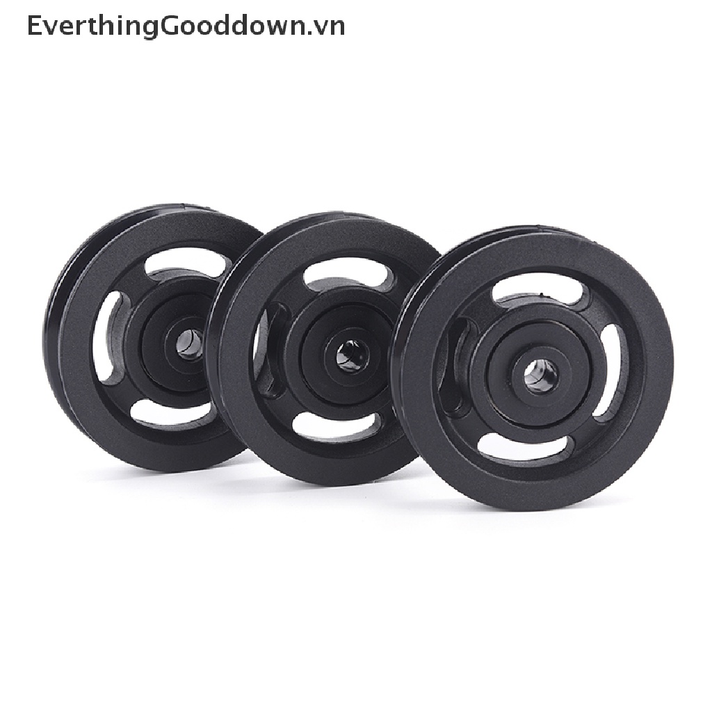 Everthinggooddown 90mm Bánh Xe Ròng Rọc Dây Cáp Vòng Bi Màu Đen Chống Mài Mòn Cho Tập gym