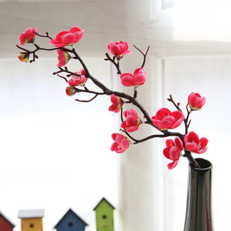 Nhánh hoa anh đào giả trang trí nhà đẹp decor phòng khách