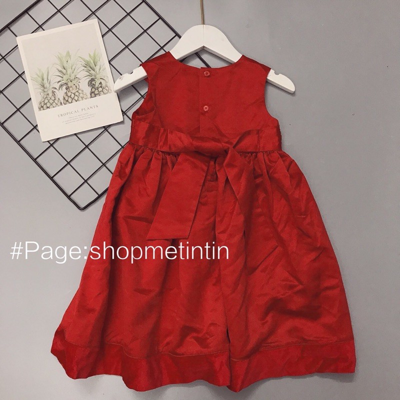 Váy nhung đỏ [Hàng lỗi như k lỗi] size:3y(14-16kg)