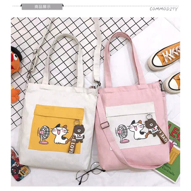 Túi Tote Mèo Và Quạt Gió Tiện Lợi ( Bán Giá Gốc)