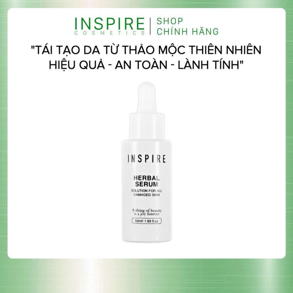 free ship HERBAL SERUM INSPIRE phục hồi hư tổn, tái tạo làn da dưỡng da sáng mịn