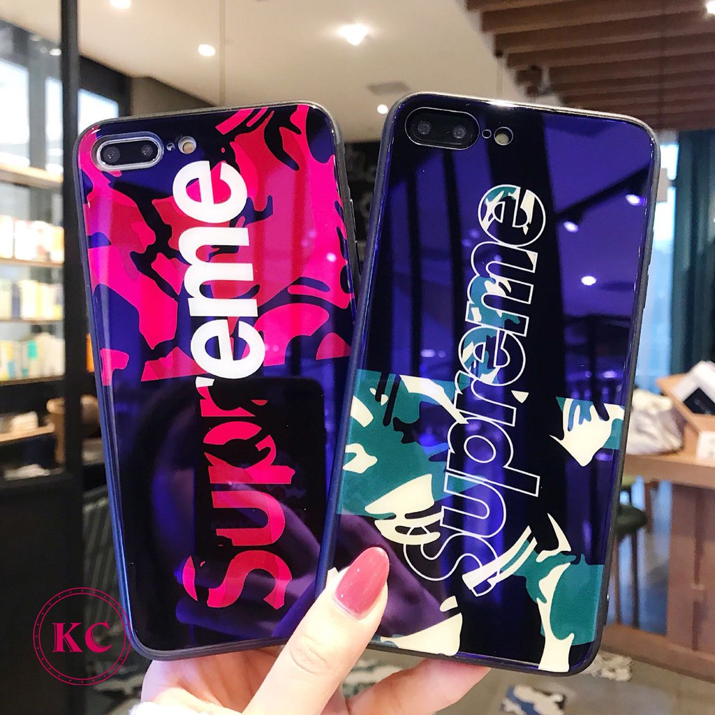 Ốp lưng kính iphone Supreme