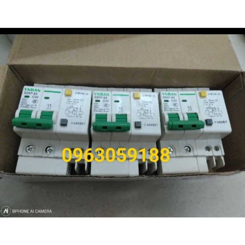 (HÀNG CHẤT LƯỢNG) Aptomat DZ47Chống Giật 2 Pha C20A - C32A -C63A