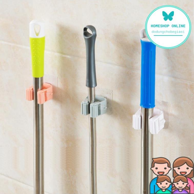 Combo 10 Móc treo giữ chổi cây lau nhà không thấm nước chịu lực tốt dán tường tiện dụng