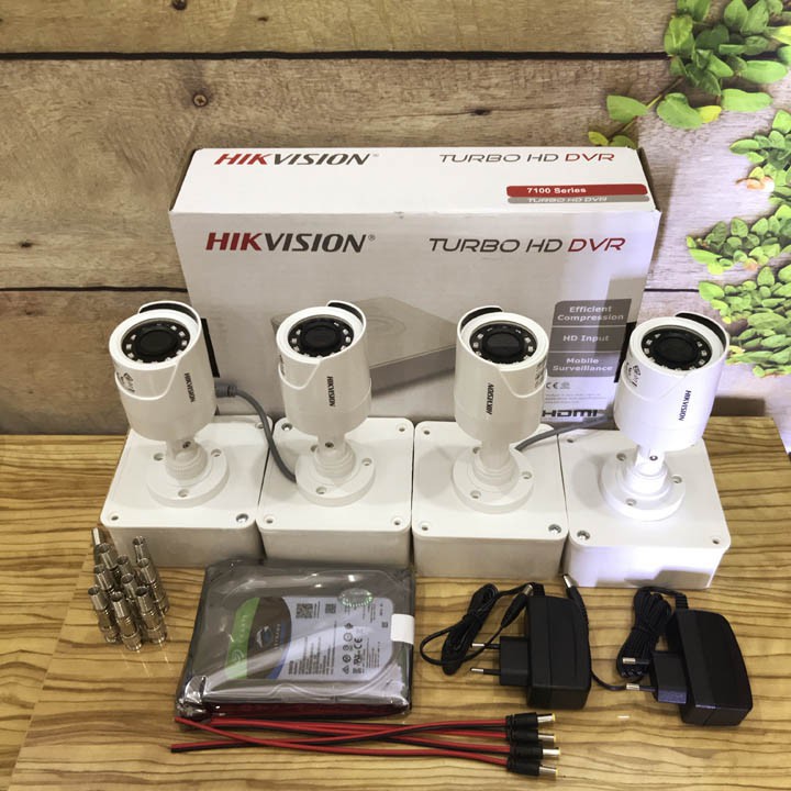 [Mua lẻ được giá sỉ] Trọn bộ 4 camera Hikvision Full HD 1080P - Hàng chính hãng - Tặng 60m dây liền nguồn xịn + 4 hộp kt | BigBuy360 - bigbuy360.vn