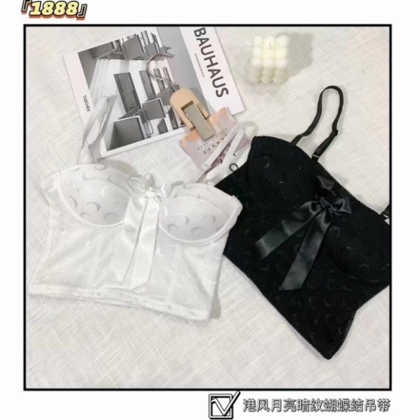 Áo bra ren dáng lửng đính nơ in mặt trăng siêu đẹp mã coco land - chất cực đẹp- sang chảnh