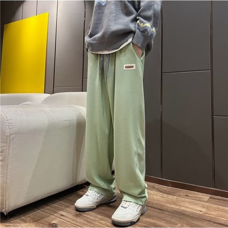 Quần Dài Ống Đứng Lưng Cao Thời Trang Hàn Quốc Cho Nam Nữ